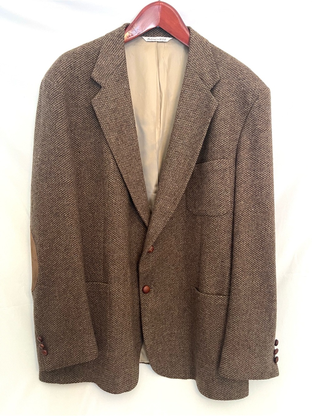 Stafford Men’s Brown Wool Tweed Sport Coat 48L